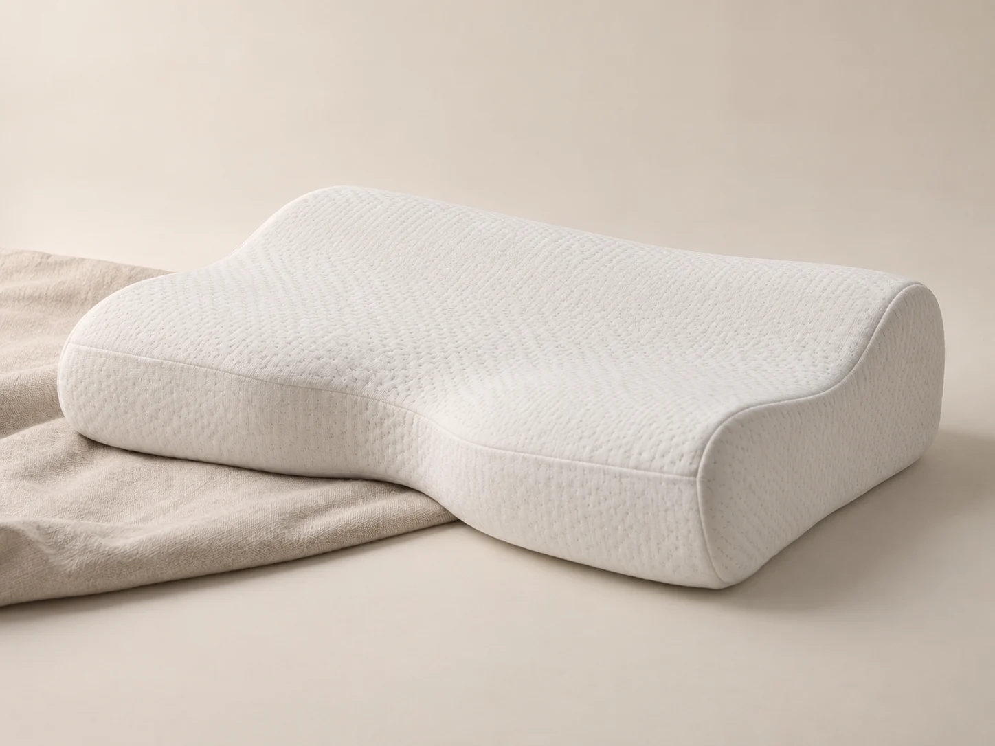 A white contour pillow